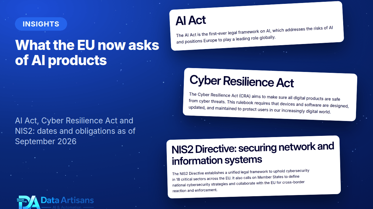 AI Act, CRA and NIS2: what the EU now asks of AI products